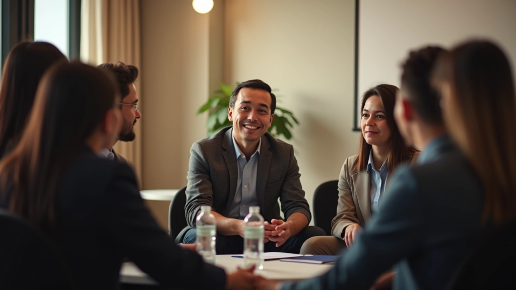 Group of people engaged in emotional intelligence development workshop