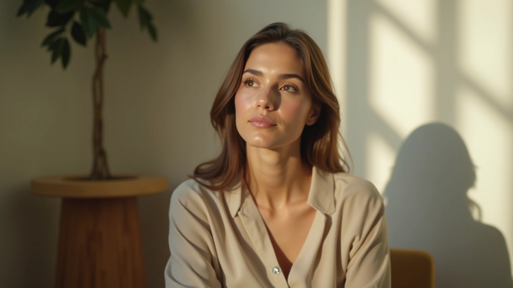 Person in reflective moment during personal development work, mindful practice